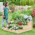 thumbnail image 2 of 3 Tier 47 x 47 x 22in Raised Garden Bed Horticulture Outdoor Elevated Flower Box Tiered Garden Bed Wooden Vegetables Growing Planter for Backyard/Patio/Gardener, 2 of 18