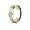 thumbnail image 2 of Benchmark� 18k Gold 7.5mm Comfort Fit Hammered Finish Beveled Edge Design Wedding Band Ring, 2 of 9