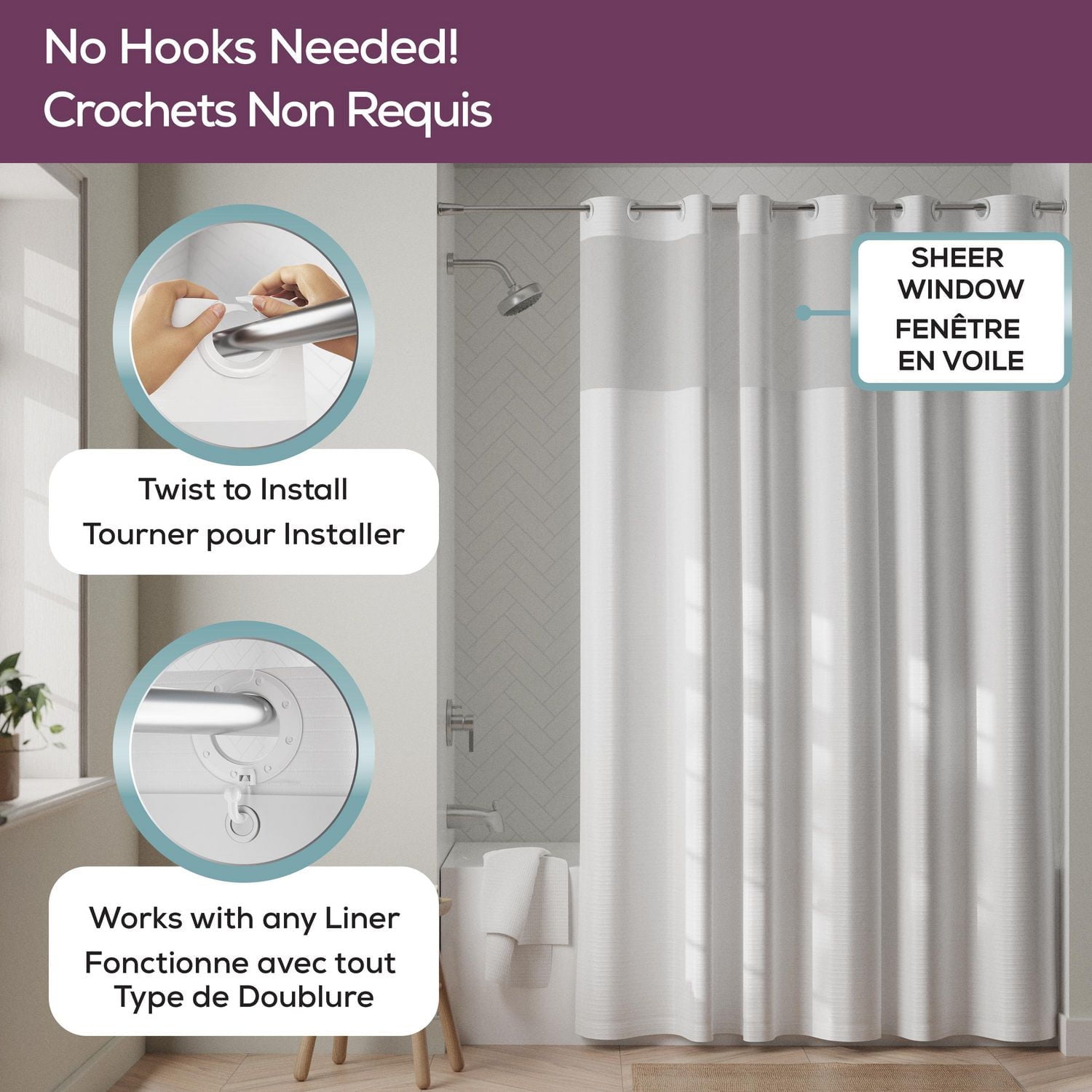 Lot De 40 Anneaux De Rideaux à Ouvrir, Anneau Rideau Douche, Anneaux De