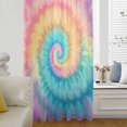 thumbnail image 6 of Colorful Tie Dye Sheer Curtains 63 Inches Long, Rainbow Ombre Abstract Pattern Art Light Filering Curtains, Breathable Simi Curtain Privacy Drapes for Living Room Bedroom Lightweight Window Treatment, 6 of 9