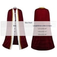 thumbnail image 3 of Virmaxy Halloween Costume Men's Velvet Costume Cloak Red Royal Cape with White Panel Gold Trim for Halloween Medieval Cosplay Dress Up Wine, 3 of 8