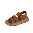 thumbnail image 4 of Boys Adjustable Sandals in Brown, Water-Resistant Two-Strap Kids' Sport Sandals for Play & Everyday, Chunky Sole, Easy-Clean,Size 34, 4 of 9