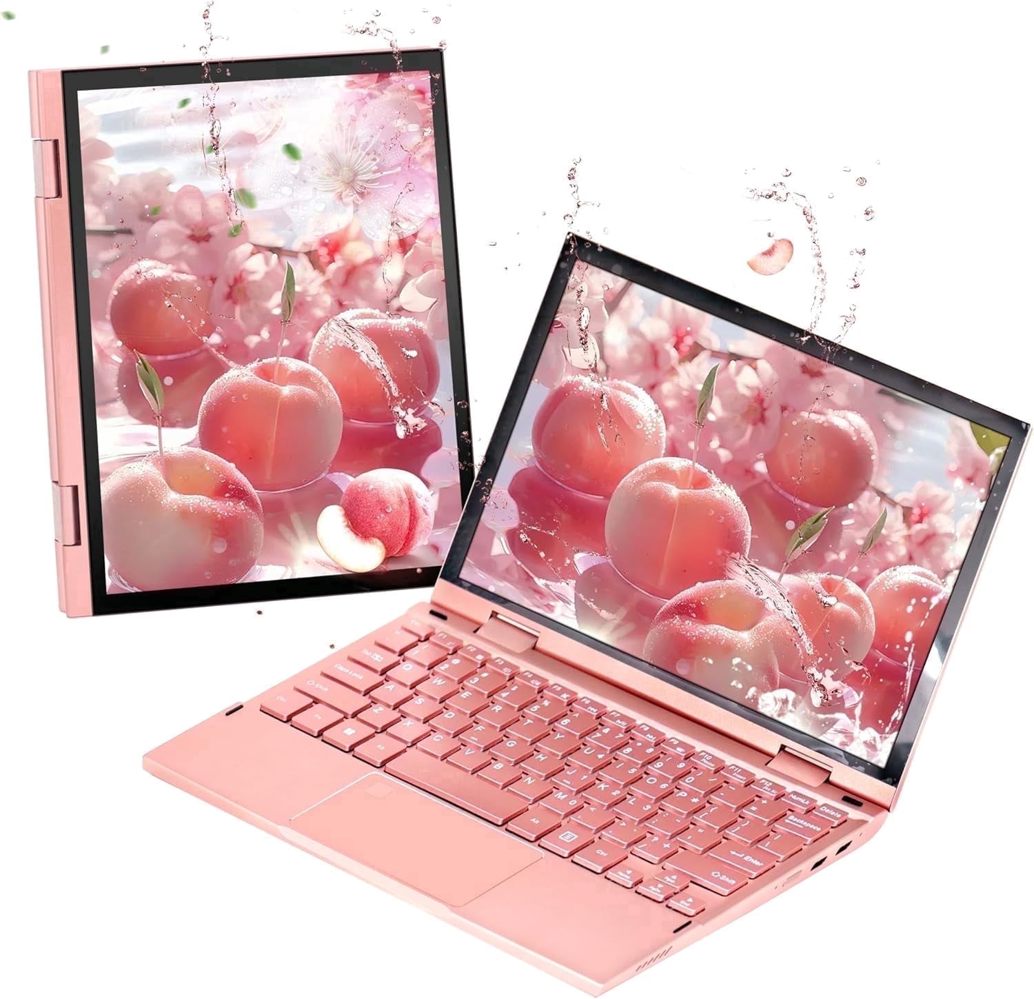 2-in-1 Mini Laptop: 10.95" 2K FHD IPS Touchscreen, DDR5 12GB, NVMe 512GB SSD, N95 CPU, Ultra-Thin Metal Body, Win 11 PC, Full-Function Type-C, Cooling Fan, Fingerprint Sensor, Backlit Keyboard