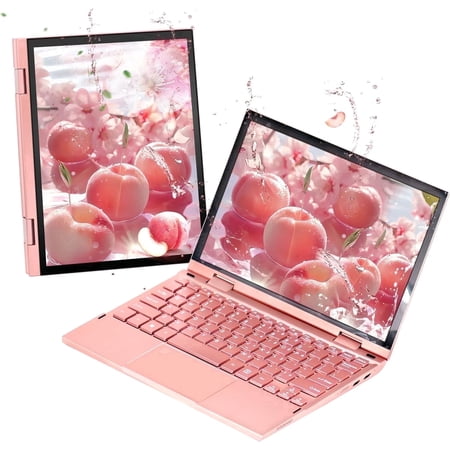 2-in-1 Mini Laptop: 10.95" 2K FHD IPS Touchscreen, DDR5 12GB, NVMe 512GB SSD, N95 CPU, Ultra-Thin Metal Body, Win 11 PC, Full-Function Type-C, Cooling Fan, Fingerprint Sensor, Backlit Keyboard