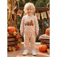thumbnail image 3 of Cjfdfy Toddler Baby Boy Thanksgiving Outfit Turkey Truck Embroidered Long Sleeve Sweatshirt With Elastic Waist Joggers Cute Little Turkey Clothes My First Thanksgiving Fall Winter Outfit, 3 of 9