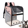 thumbnail image 1 of Pet Carrier Bag Backpack Cage Cat Carrier Wire Structure Transparent Spacious Large Carry Bag (Pink), 1 of 5