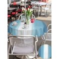 thumbnail image 5 of Outdoor Tablecloth with Umbrella Hole for Patio/Picnic/Party/Camping, Aqua Blue Striped Waterproof Table Cloth Round Cover Washable, Blue White Ombre Farmhouse Gradient (Dia 54"), 5 of 9