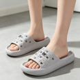 thumbnail image 4 of Willtoo Shower Shoes Open Toe Non Slip Soft Sole Slides Cozy Hollow Drain Slip on Sandals Lightweight Home Slippers, 4 of 4