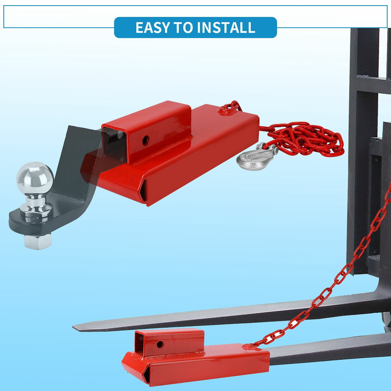 RVNI 2 in Hitch Receiver Forklift Trailers Towing Adapter Pallet Forks Attachment Ball Mount