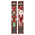thumbnail image 1 of Coxeer Christmas Porch Sign Nutcracker 1 Pair Vertical Front Door Banner Porch Banner, 1 of 10