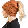 thumbnail image 1 of HSHDLDF Ponytail Messy Bun BeanieTail Women's Beanie Solid Ribbed Hat Cap, 1 of 6