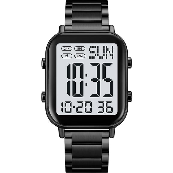 Men's Fashion Stainless Steel Watches Easy-Read Luminous Date Waterproof Chronograph Wristwatches