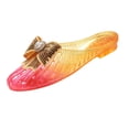 thumbnail image 3 of YOUYEDIAN Jelly Sandals for Women Ballet Mesh Flats Shoes Summer Beach Wide Closed Toe Mary Jane Mules Dressy Comfortable Slip on Sandals (Pink), 3 of 5