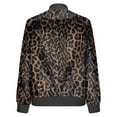 thumbnail image 5 of zaveiop Women's Cheetah Print Zip up Jacket Long Sleeve Casual Lightweight Bomber Jackets Outerwear (Brown, 3XL), 5 of 5