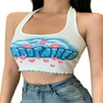 thumbnail image 1 of Women Summer Sleeveless Crop Tops Ribbed Knit Off Shoulder Halter Vest, 1 of 7