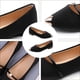 thumbnail image 3 of 1 par de zapatos planos puntiagudos de verano color piel, elegantes, antideslizantes, con perlas, para mujer soltera, 3 of 5