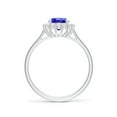 thumbnail image 2 of ANGARA Natural 1.25 ct Tanzanite Engagement Ring with Floral Diamond Halo in 14K White Gold for Women (Size-8x6mm) | December Birthstone, Anniversary, Jewelry Gift for Women | Natural Tanzanite Ring, 2 of 8