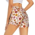 thumbnail image 3 of Bixox Women's Fall 70s Groovy Hippie pattern 2 in 1 Running Shorts - Lightweight Athletic Workout Gym Yoga Shorts Liner with Pockets - Large, 3 of 5
