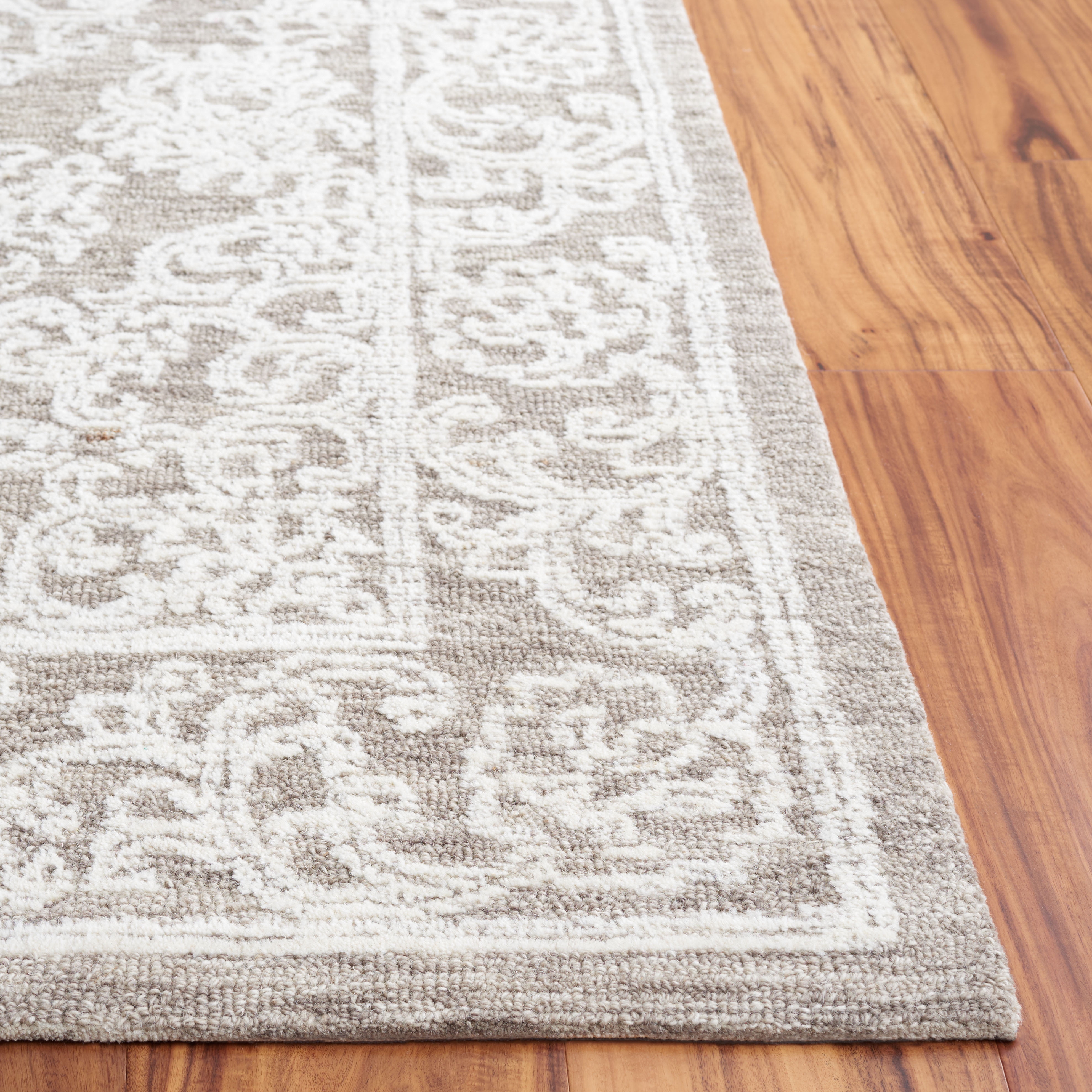 SAFAVIEH Ebony Ailbhe Traditional Area Rug, Ivory/Dark Grey, 3' x 5'