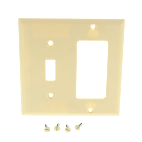 Cooper Wiring 2153V-BOX Toggle/Rocker Wall Plate, 4.50" x 4.563", Ivory