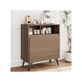 thumbnail image 1 of Ourlova 1 PCS Armoire de Rangement Cannelée Buffet Bahut avec Rangement et Tablettes Ajustables pour Salon Cuisine Entrée, 1 of 7