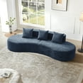 thumbnail image 5 of 109" Curved Sectional Cloud Sofa, 2-Piece Modular Boucle Teddy Couch, Modern Minimalist Curved Compression Sofa with 3 Throw Pillows, No Assembly Required, Comfy Soft Curved Couch for Living Room, 5 of 9