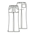 thumbnail image 2 of blossom by maevn women's multi pocket flare leg scrub pant small wine/silver, 2 of 2