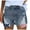 Light Blue1, variant on Babysbule Women Shorts Women's Denim Printing Short Summer Mid Waist Stretchy Pockets Jean Shorts