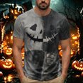 thumbnail image 2 of TOWED22 Men's Halloween Shirts Short Sleeve Halloween Tees Crewneck Print Halloween Tshirts Casual Holiday Halloween Tops(H160-Dark Gray,XXL), 2 of 9