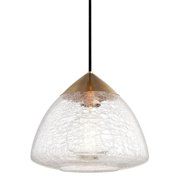 -One Light Large Pendant in Style-12 inches Wide By 10.75 inches High-Aged Brass Finish Bailey Street Home 735-Bel-2941901