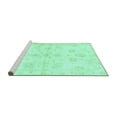 thumbnail image 2 of Ahgly Company Machine Washable Indoor Rectangle Oriental Turquoise Blue Traditional Area Rugs, 2' x 5', 2 of 4