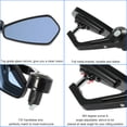 thumbnail image 3 of FlyFlise Pair of Motorcycle End Bar Rearview Mirror Universal 7/8" Handle Bar 360°Swivel, 3 of 8