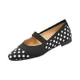 thumbnail image 2 of Polka Dot Mary Jane Flats, Elastic Strap Slip-On Shoes, Women's Polka Dots Mesh Ballet Flats Bowknot Pointed Toe Ballerina Flats Closed Toe Comfortable Casual Work Shoes, Black 5.5, 2 of 8