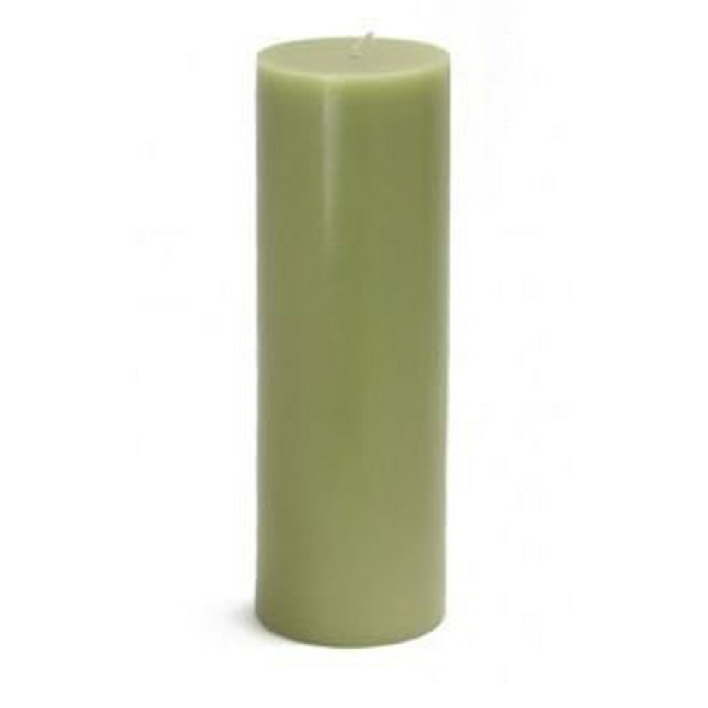 Zest Candle 3 in. x 9 in. Sage Green Pillar Candles Bulk (12Case
