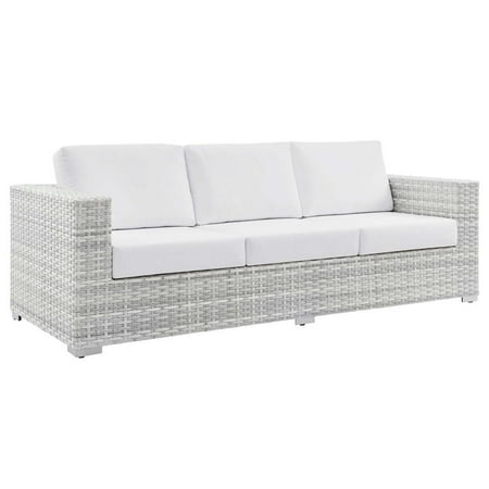 Modway Convene Outdoor Patio Sofa in Light Gray White