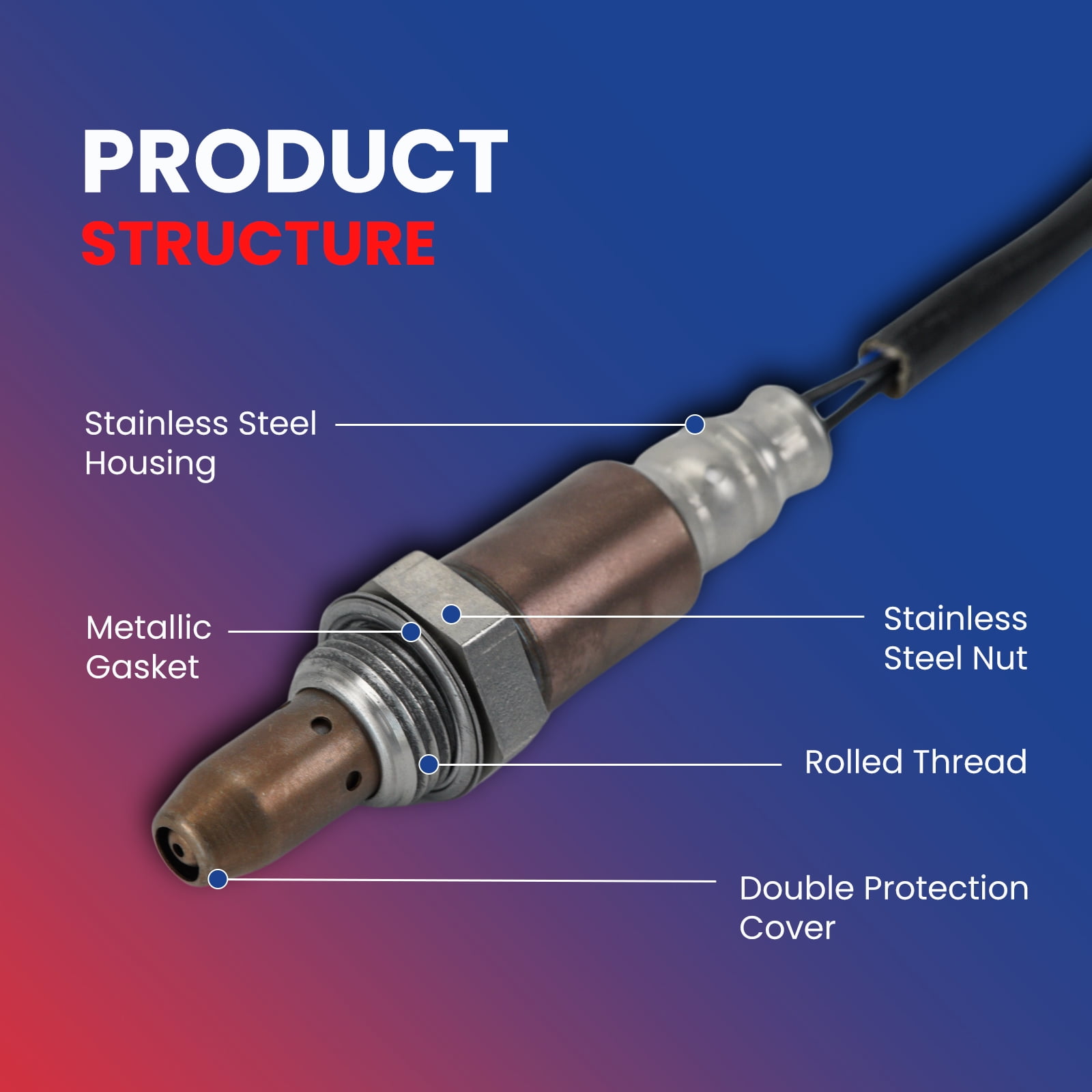 MOCA AUTOPARTS 234-9049 Upstream O2 Oxygen Sensor Fit for 2005-2010 Scion tC 2.4L & 2003-2011 Toyota Camry 2.4L & 2006-2012 Toyota RAV4 3.5L & 2004-2008 Toyota Solara 2.4L
