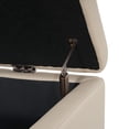 thumbnail image 5 of Christopher Knight Home PU Upholstered Storage Ottoman Bench with Solid Wood Legs, Beige, 5 of 10