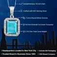 thumbnail image 2 of Gem Stone King 2.16 Ct Emerald Cut Green Turquoise 925 Sterling Silver Pendant with Chain, 2 of 5