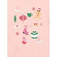 thumbnail image 3 of Holiday Time Girls Christmas Ornaments Graphic Tee with Long Sleeves, Sizes 4-18, 3 of 3