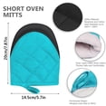 thumbnail image 4 of 1 Pair Heat-Resistant Short Oven Mitts with Non-Slip Grip for BBQ Baking and Cooking, 4 of 7