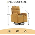 thumbnail image 2 of Tabaray Oversized Swivel Recliner Chairs, Comfortable Glider Chairs with Extended Footrest, Single Recliner Sofa with Soft Padded Seat for Living Room, Bedroom, Nursery, Salon, 2 of 7