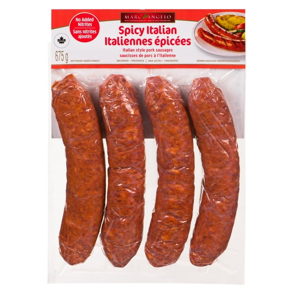 Saucisses de porc épicées à l’italienne Marcangelo Paq. de 4 - 675 g