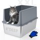 thumbnail image 1 of Caja de arena para gatos LIHONG de acero inoxidable XL con tapa para grandes felinos, 1 of 7