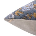thumbnail image 3 of Fabdivine Block Print Throw Pillow Cover, 20x20 Inch Pure Linen Decorative Cushion Cover, Floral Print Boho Design Light blue Pillow Cover for Sofa and Couch, 3 of 5
