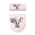 thumbnail image 2 of HELLHERO Bathroom Set Elephant Universal Stretchy Fabric Pack of 2 with Soft Toilet Seat Cover Set Toilet Lid Seat Cover Elastic Installation, 2 of 5