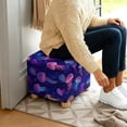 thumbnail image 5 of SCRAWLGOD Shining Jellyfish Print Violet Footstool Cover, Removable Square Slipcover with Elastic Bottom Breathable Foot Stool Protection Universal Fit for Most Footrest Sofa, 5 of 7
