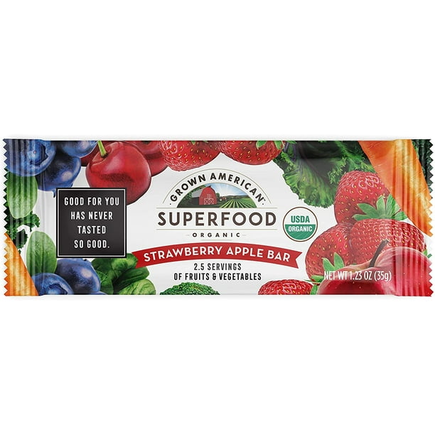 Grown American Superfood Bars 31 Organic Fruits & Vegetables in Every