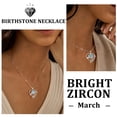 thumbnail image 3 of Beautlace 18K White Gold Plated Heart Birthstone Necklace for Women,Orchid Butterfly Pendant Jewelry Gift for Wife Mom Girlfriend,Birthday Valentine’s Day Mother’s Day Gift, 3 of 10