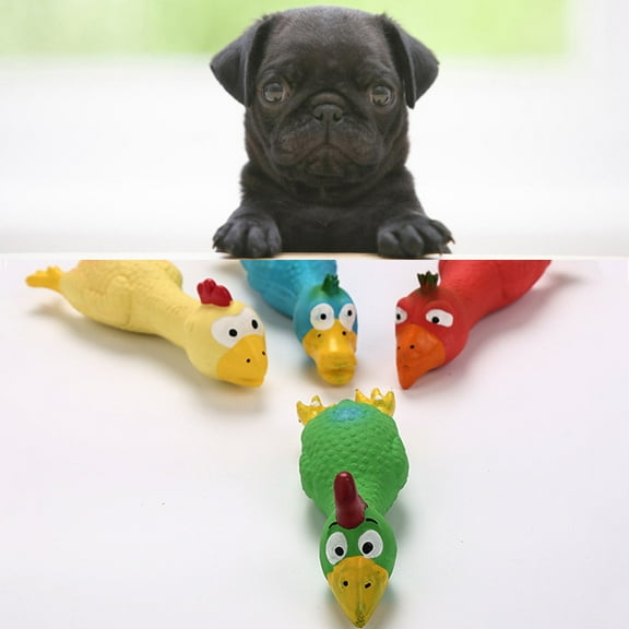 Jacenvly 2024 New Pet Supplies Pet Dog Puppy Chews Toy Natural Chicken Squeaky Sound Play Toys Yellow