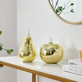 thumbnail image 2 of Alloya 2 Piece Apple and Pear Decorative Accent Metal Tabletop Sculpture Set- Gold, 2 of 5